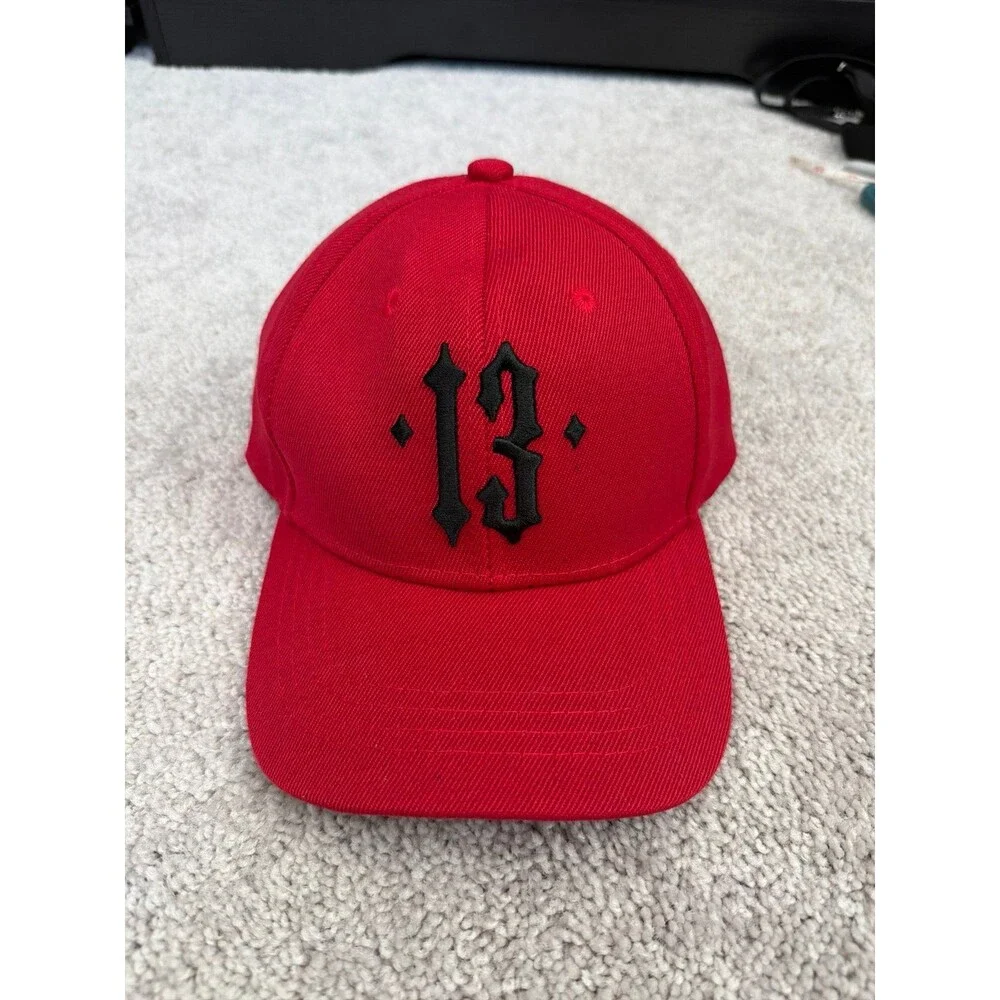 NEW Black & Red 13 Thirteen Goth Punk Trucker Hat Baseball SnapBack Cap Set